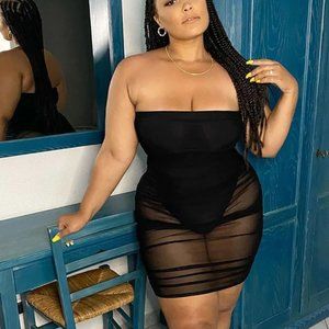 Meet Me In The Club Ruched Mini Dress - Black